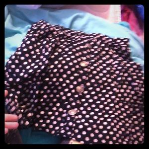 Polka dot mini skirt with pockets and buttons